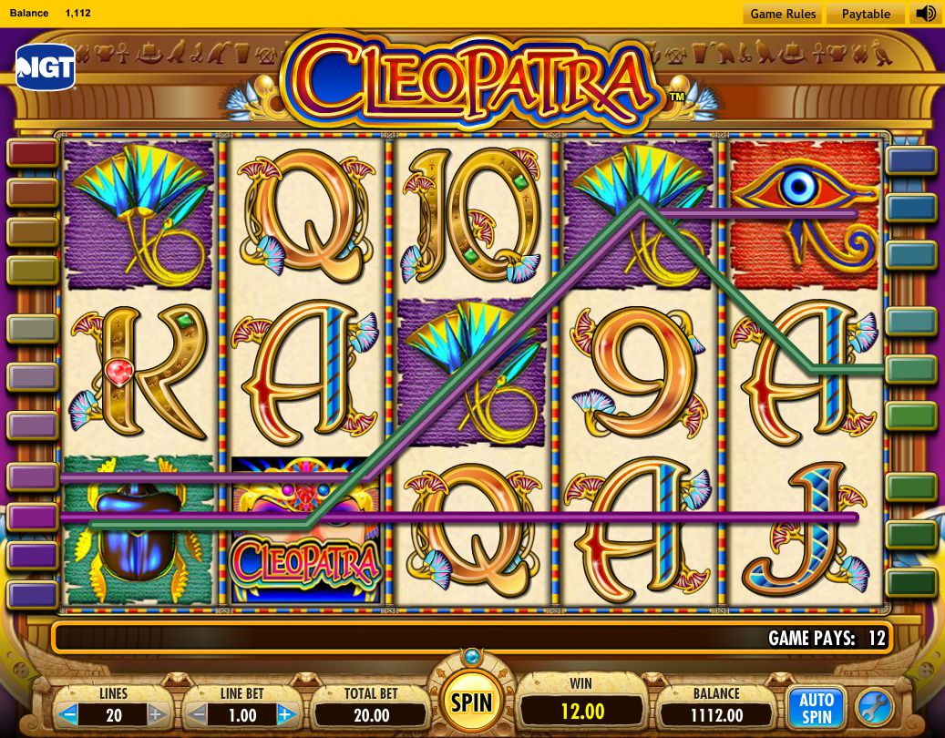 Play The Cleopatra Online Casino Slot Game FREE