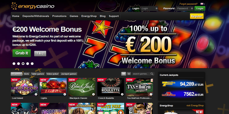 Bonus Code Energy Casino