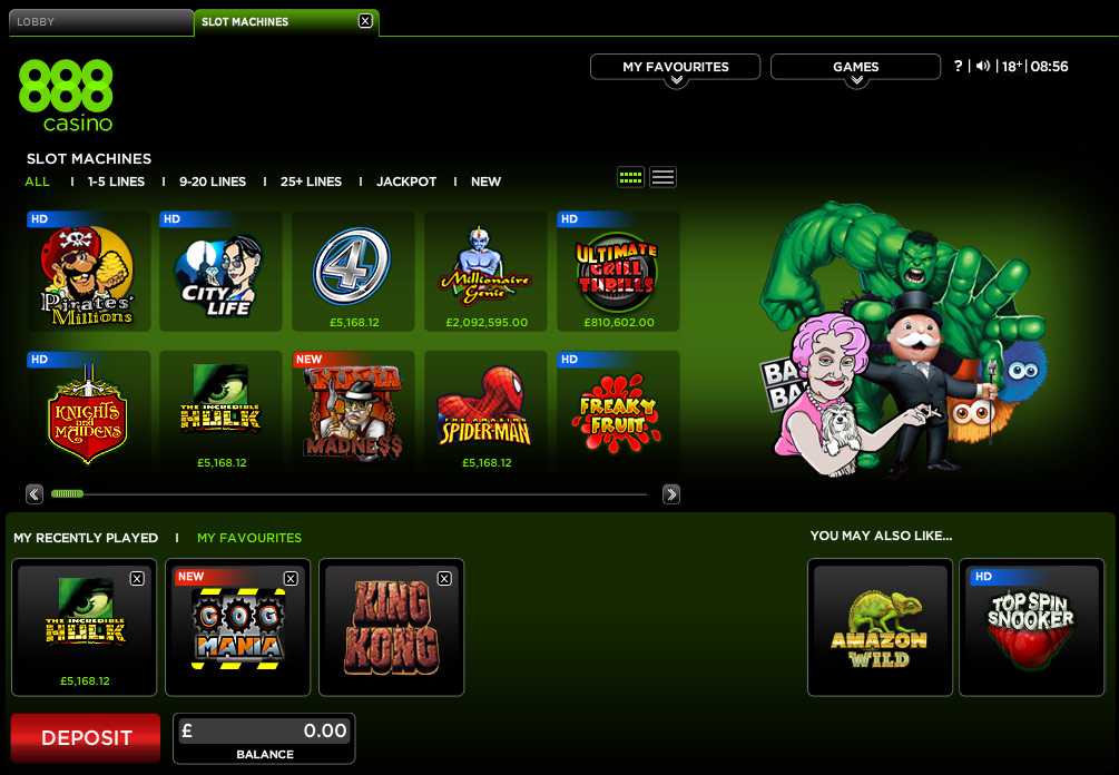 888 Casino Slot Games