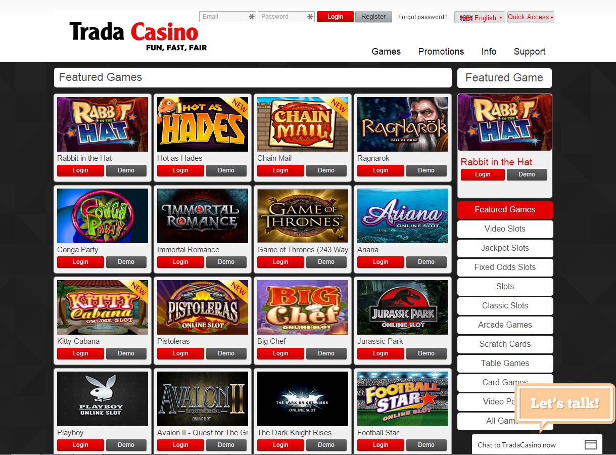 Trada Casino Bonus Code
