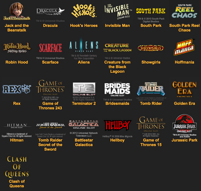 Movie-themed slots tournament: the games