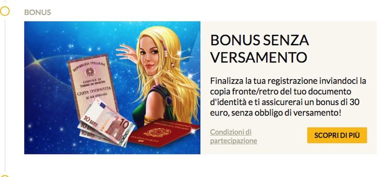 bonus senza deposito casino