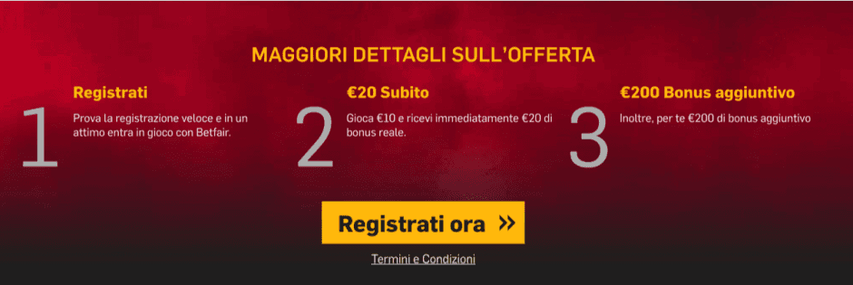 Betfair Casino Codice Bonus