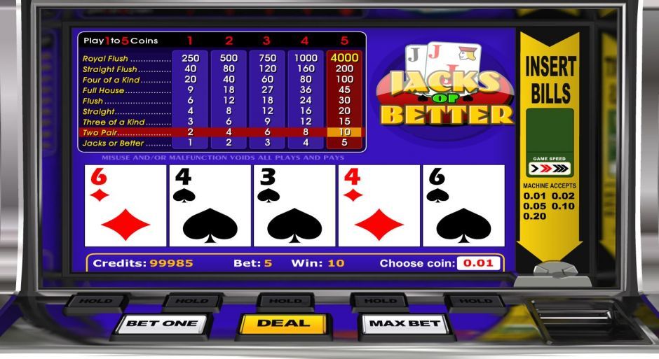 PlayAmo casino jacks or better video poker
