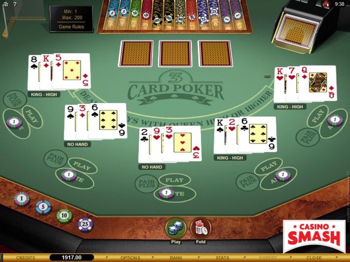 Casino 3 card poker rules card game