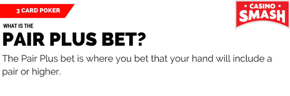 What is the Pair Plus Bet in 3 Card Poker
