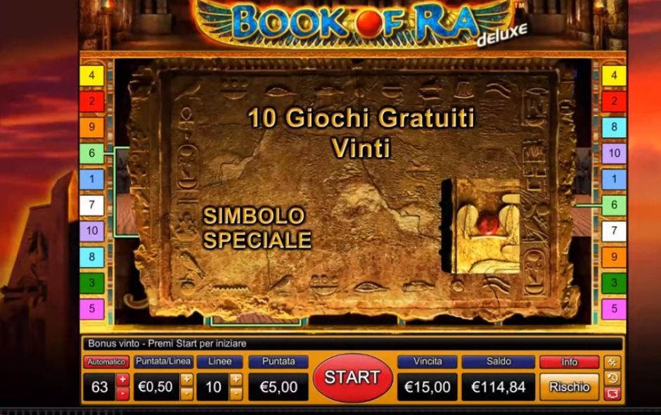 Slot Book of Ra gratis con il bonus senza deposito