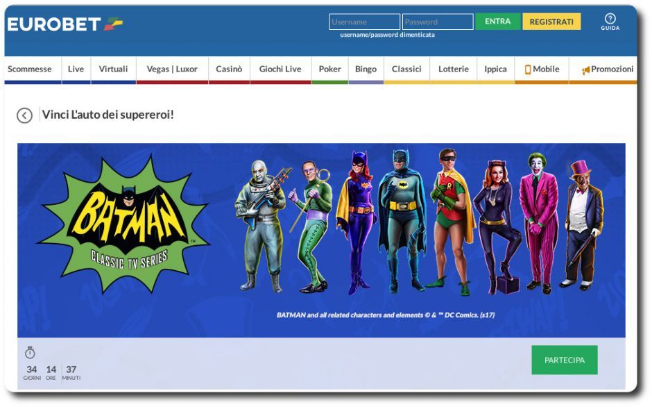 Batman su Eurobet - Slot Machine Senza Scaricare