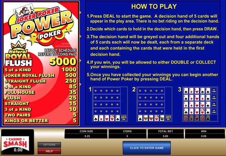 Joker Poker Power Poker Game