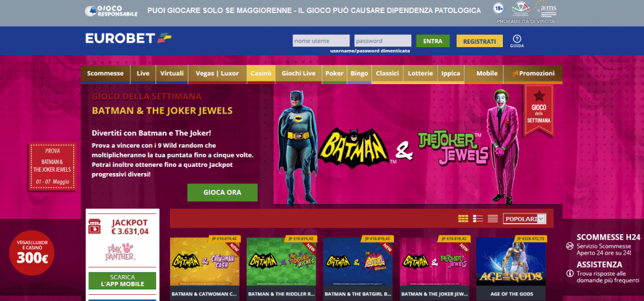 Eurobet Casino - Lista Playtech