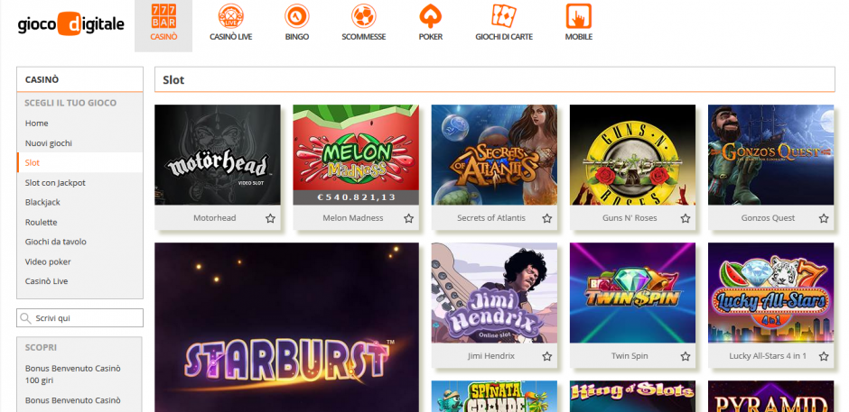 Gioco Digitale - Casino Playtech
