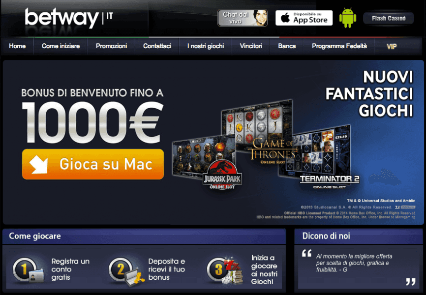 Betway - Casino Playtech