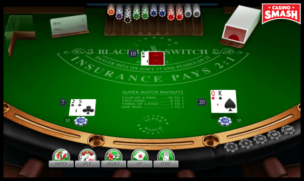 Blackjack switch rules game