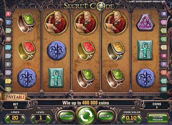 La slot di Netent sulla teoria del complotto: Secret Code