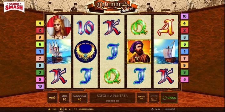 Partiamo alla scoperta dell'America con la Slot di Cristoforo Colombo creata da Novoline