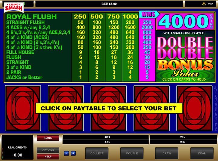 video poker macchinette da bar gratis anni 90: Double Double Bonus Poker