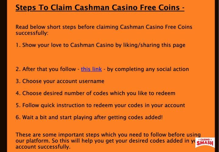Cashman casino free coins 2020