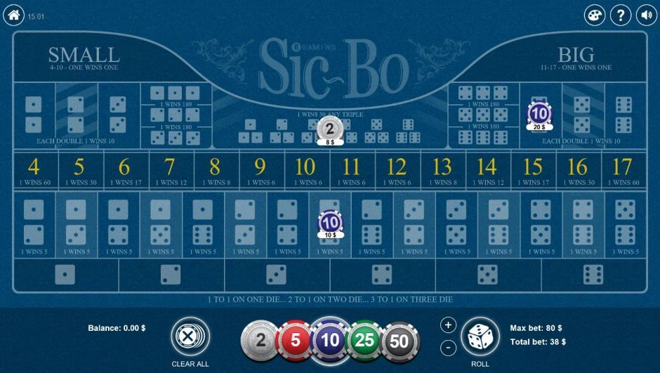 Sic bo table