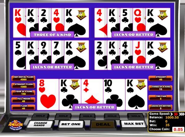 Video poker strategy trainer