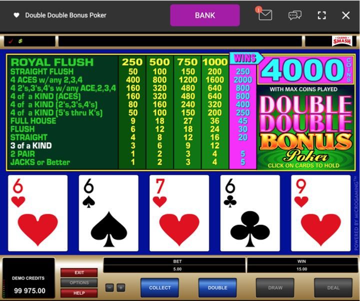 Double bonus video poker trainer