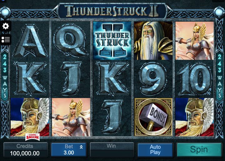 Triggers of the bonus on thunderstruck II