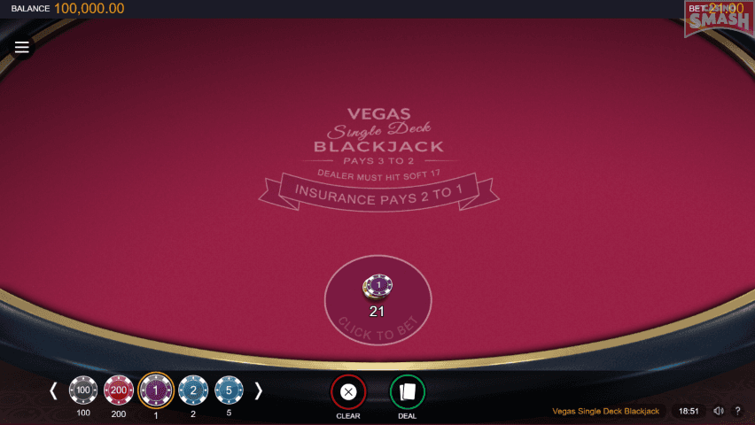 Vegas Single deck Blackjack 3