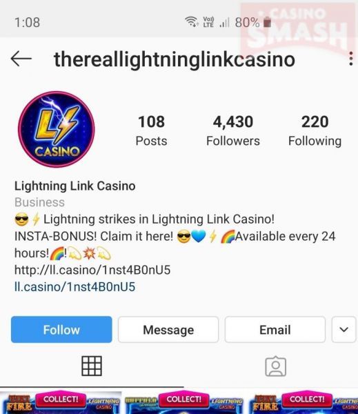 Lightining link casino instagram is thereallightninglinkcasino