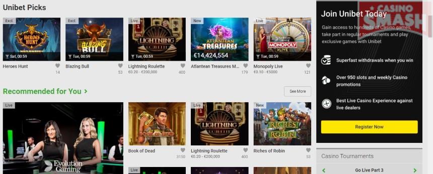 Unibet casino for iPhone