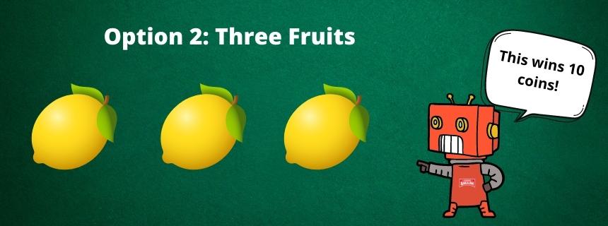 chances of winning slot machine with three fruits