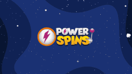 Power Spins Logo Image in Blue Background