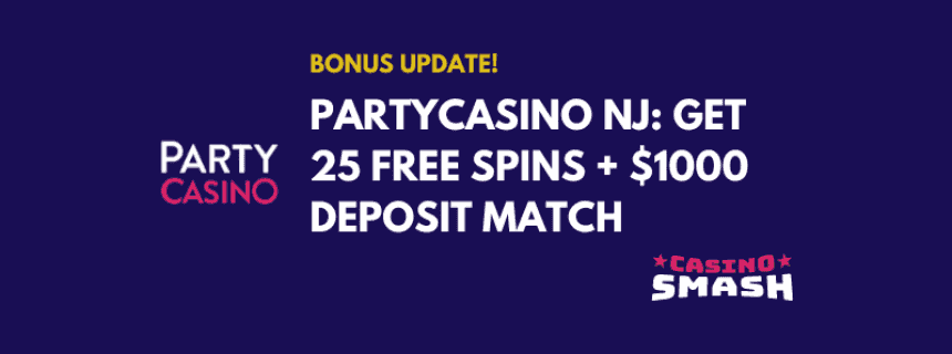 PartyCasino NJ: Get 25 Free Spins + $1000 Deposit Match