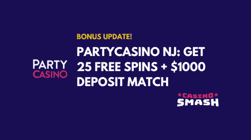 PartyCasino NJ: Get 25 Free Spins + $1000 Deposit Match