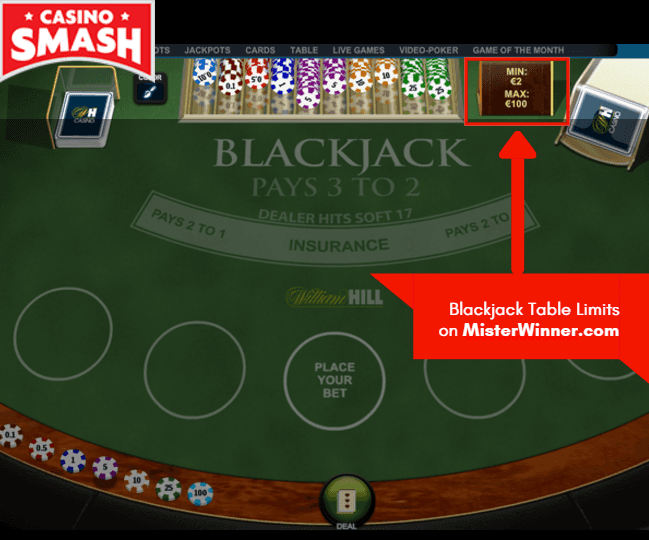 online blackjack minimum bet