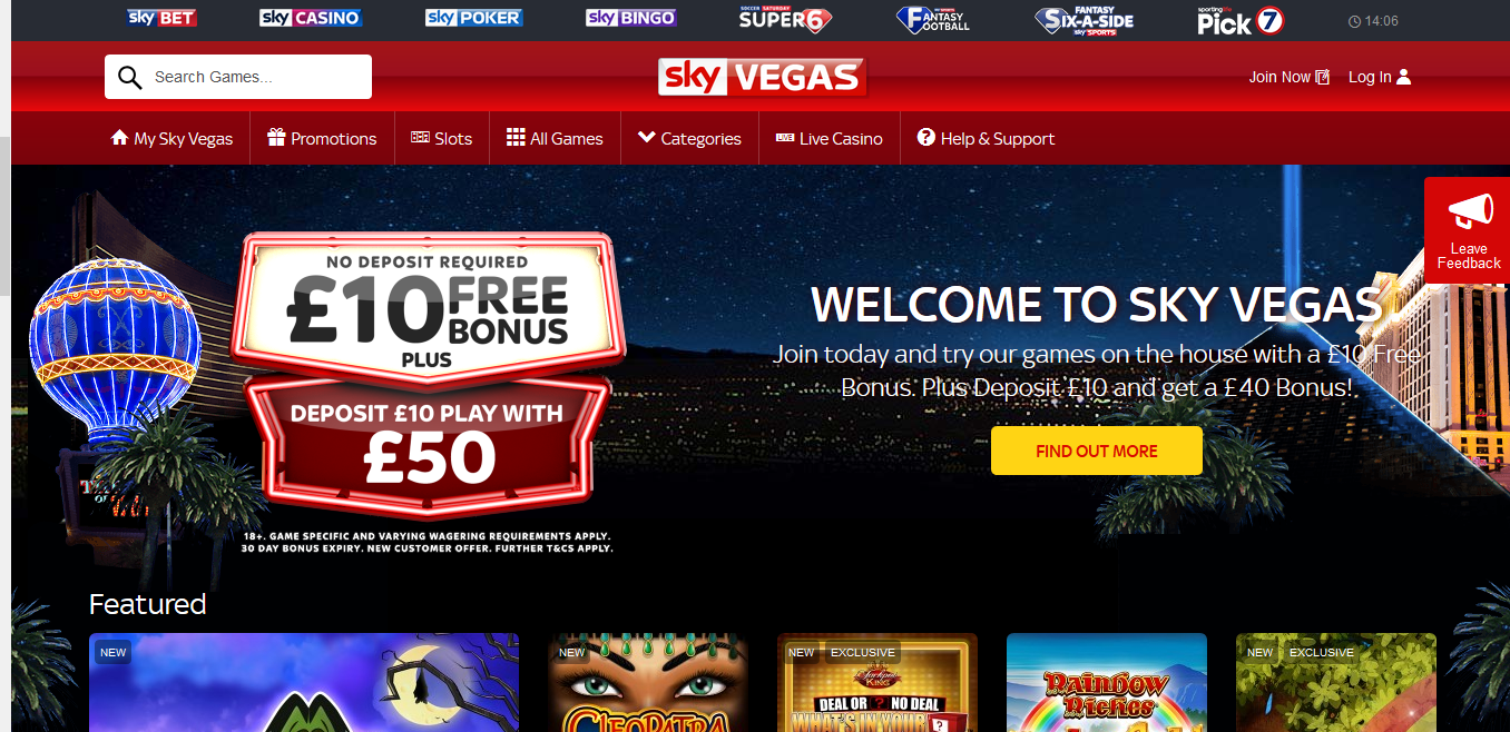 Sky Vegas New Customer Offer