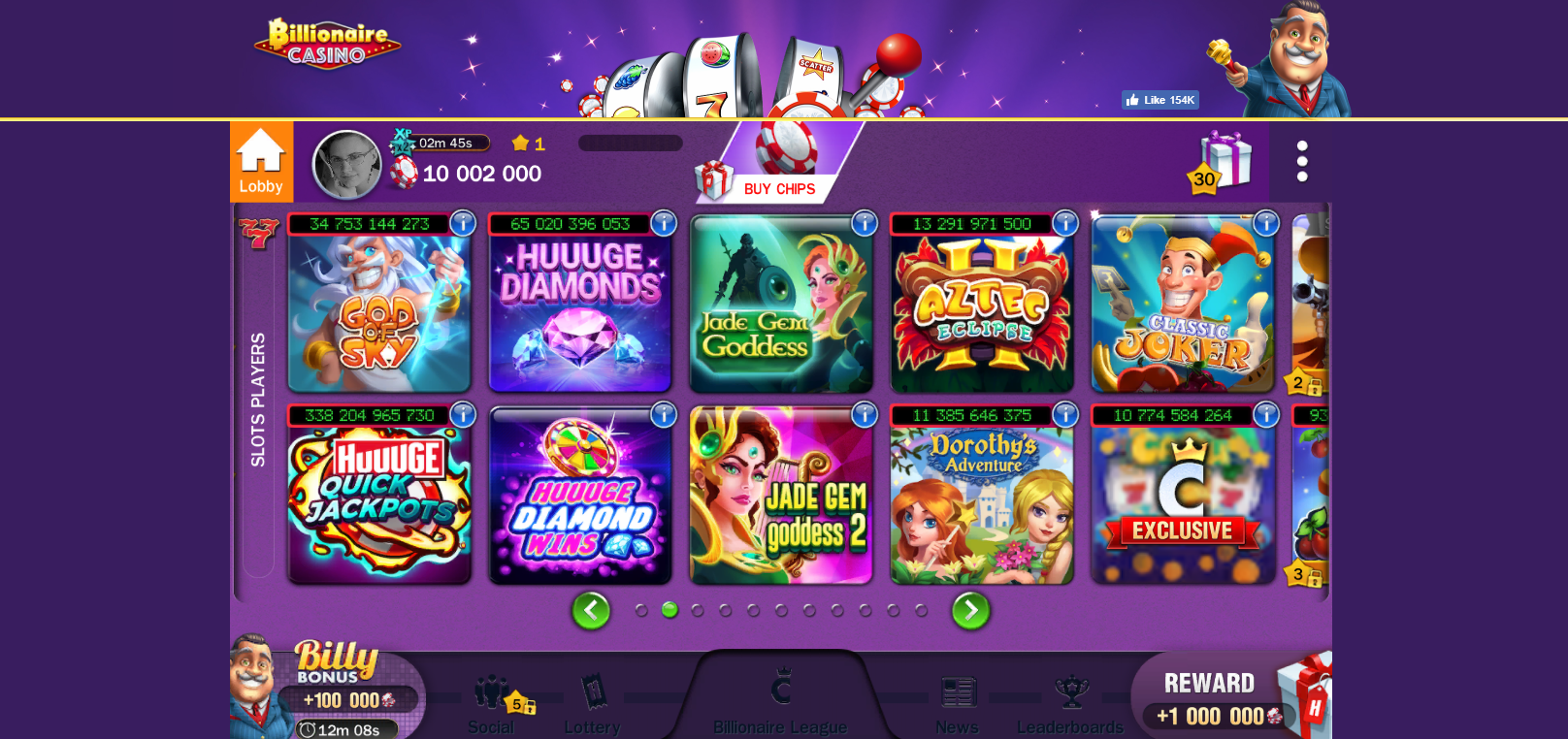 billionaire casino slot app real money