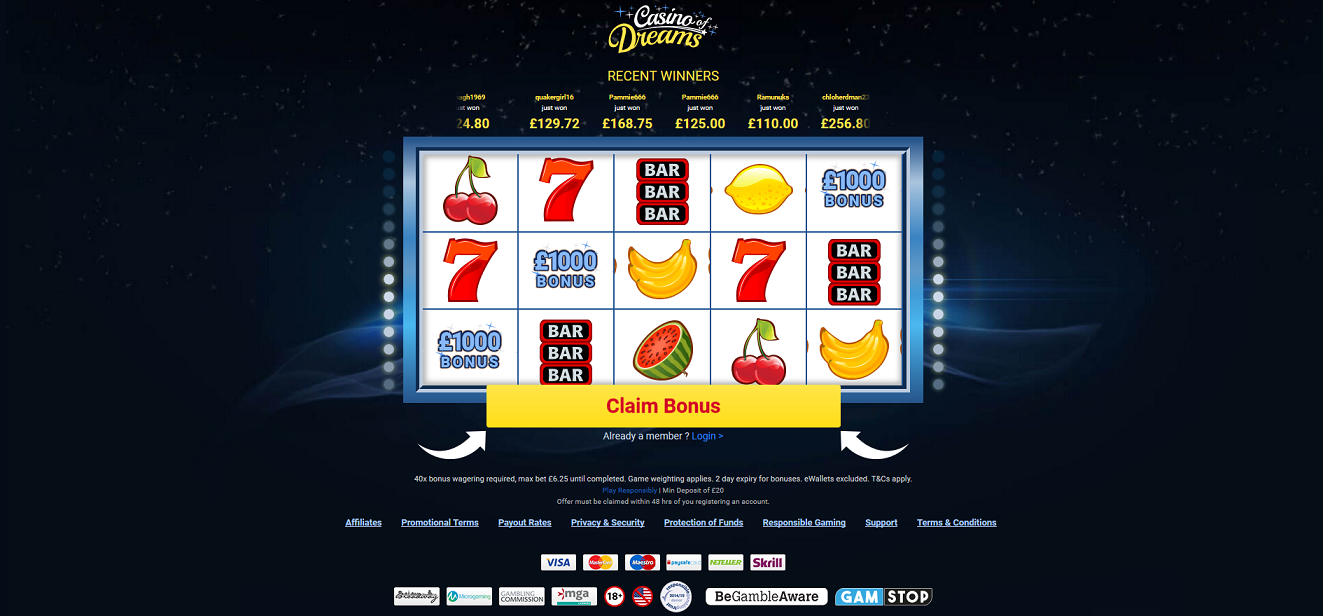 play dreams casino no deposit bonus