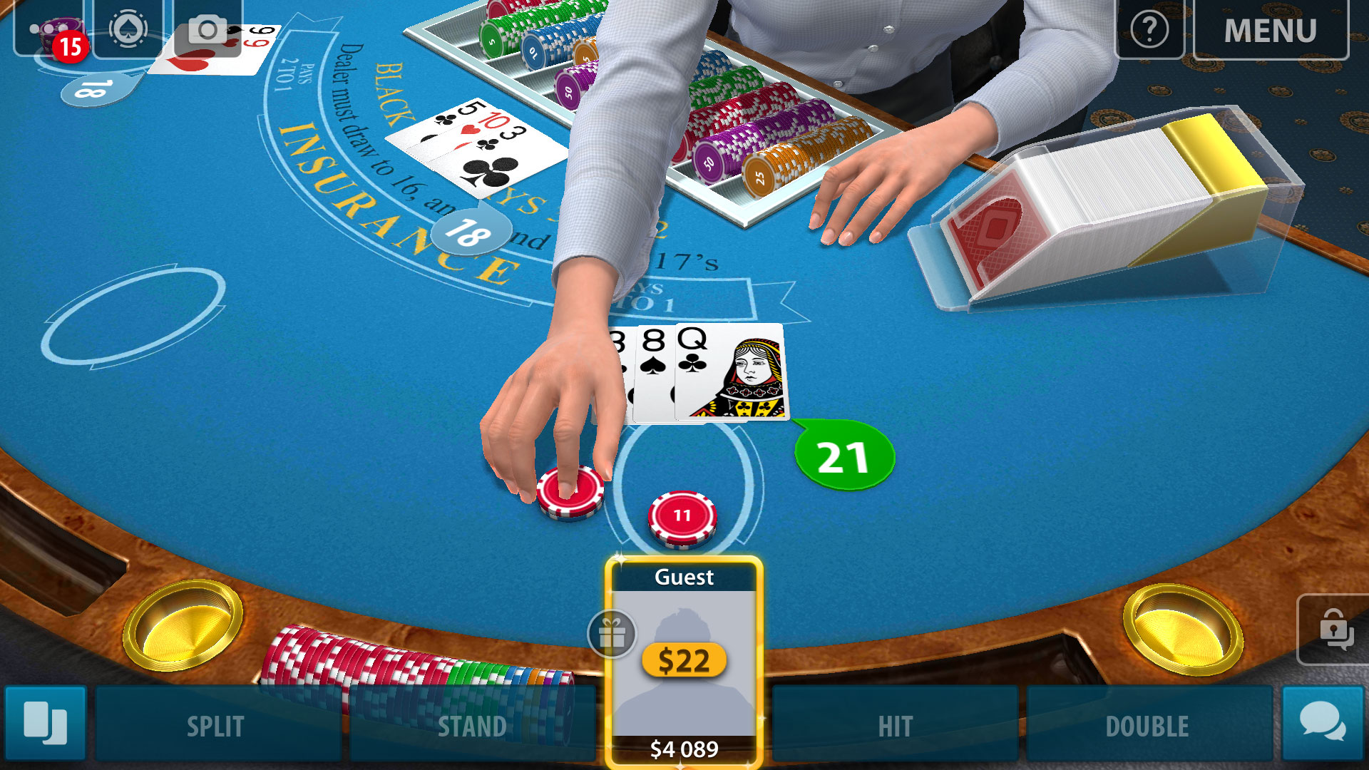 blackjack app for money