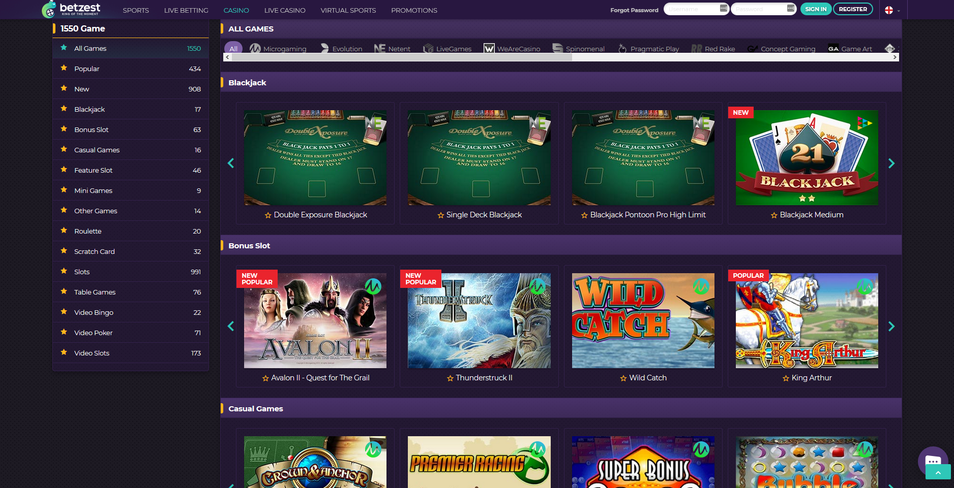 Casino online free spins