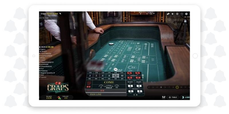 Play Live Craps Online